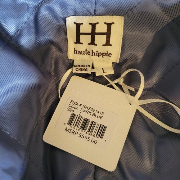 NWT Haute Hippie Juliet Faux Fur Oversized Coat Blue MSRP $595 Size Large - Picture 3 of 3